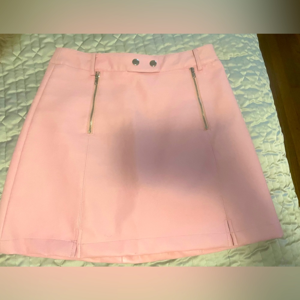 Worn ONCE! Pink mini skirt- size small!